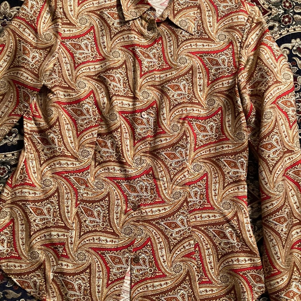 Talbots Size 4 Tailored Multi-Colored Blouse - image 6